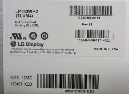 Laptop Lcd Panel For Lg Philips 1366*768 Lp133wh2 Tl M4