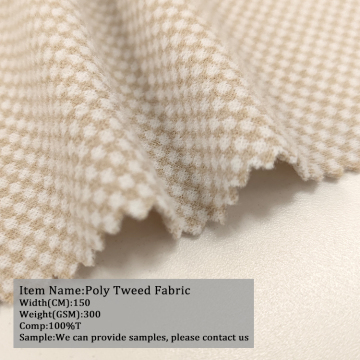Poly Tweed -tyg: Ny design Polyester Knitting Fashion Suit Fabric