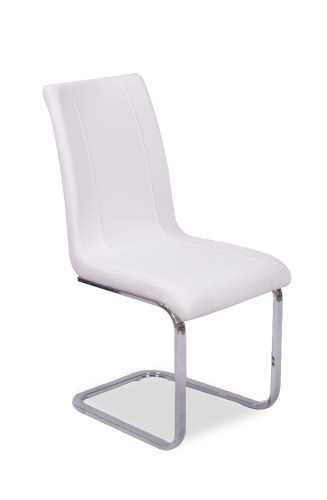 popular wholesale cheap price modern PU dining chair chromed legs