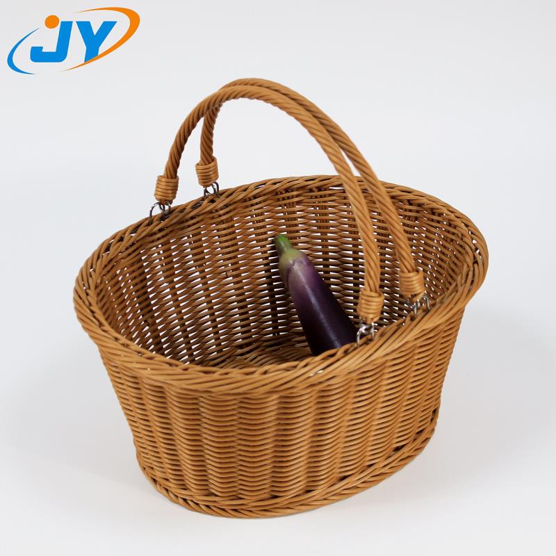 oval plastic rattan handle basket,Storage basket