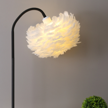 Singing Feather Lampstand: Wireless Charging Lights with Bluetooth Audio for Bedroom Decor