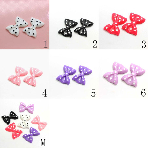 Fantaisie tacheté Bowknot dos plat résine Cabochon bricolage jouet artisanat décor résines filles chambre ornements perles Slime remplisseur