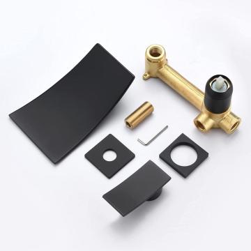 Black Waterfall Tub basin Faucet Wall Mount