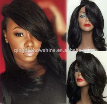 unprocessed virgin brazilian glueless full lace short human hair wigs with bangs short wavy bob lace front wig for black women
