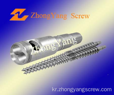 PVC 플라스틱 수관용 Concial Twin Screw 및 Barrel