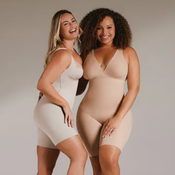 Plus Size Custom Design Compression Bodysuit with High Waist Thong Shapewear
