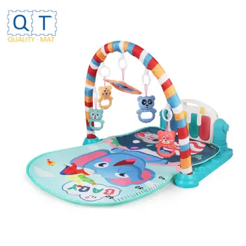 baby activity cotton mat with music keyboard