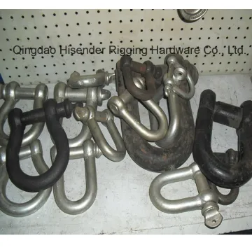 European Bow Shackle, Large Dee Shackle, Galvanized, Black Painted, Us Type Forged Shackle