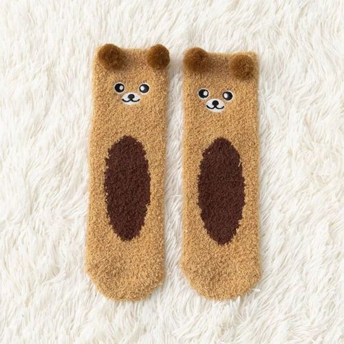 China Emboridered Warm Cute Fluffy Home Bed Socks Factory