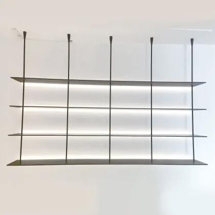 DSTPEL NEW Hanging LED Storage Shelves for Living Room - Aluminum Wall Mount