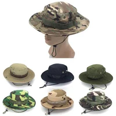 Outdoor UV Protection Sun Hat Canvas Fishing Hat with Big Firm
