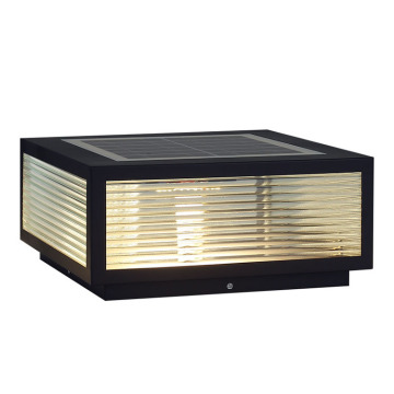 Europe Waterproof 12W Walkway Square Post Cap Light - Warm White Black E27 Outdoor Solar Pillar Light