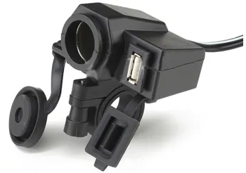 Motorcycle 12V USB Cigarette Lighter Power Port Integration Outlet Socket