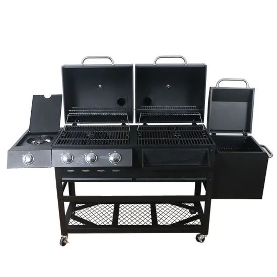 Outdoor Kitchen Barbecue Grills Corten Steel Barbeque Charcoal Fire Table Durable BBQ Grill Gas and Carbon Dual-Use BBQ