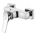 Single lever square brass body two holes basin mixer faucet bathroom