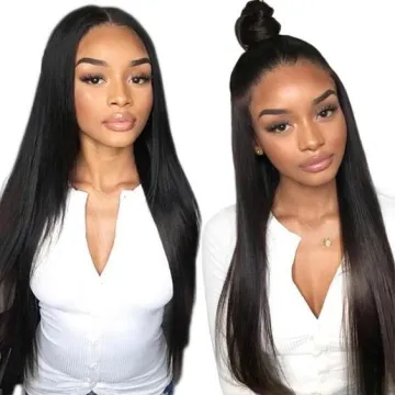 13x4 Lace Front Human Hair Wigs Pre Plucked Natural Hairline Brazilian Straight Human Hair Wigs For Black Women  Remy Hair Wig