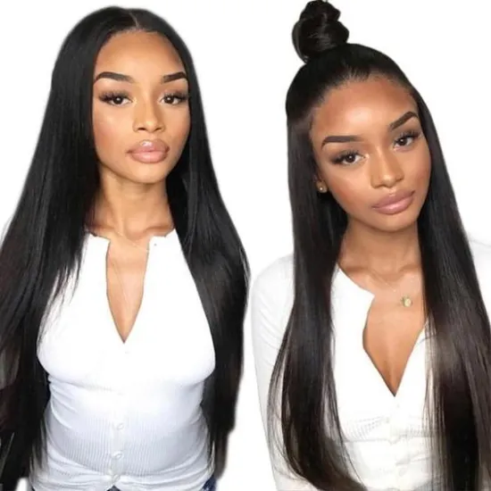 13x4 Lace Front Human Hair Wigs Pre Plucked Natural Hairline Brazilian Straight Human Hair Wigs For Black Women  Remy Hair Wig