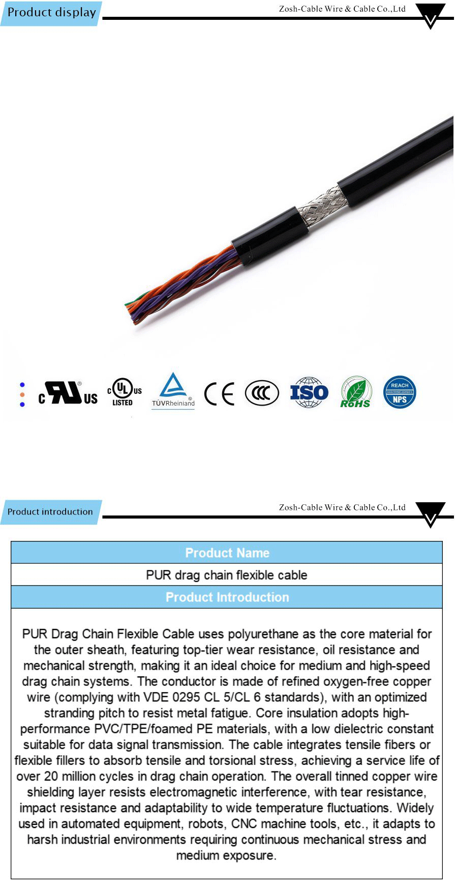 Drag Chain Cable(Bending-Resistance)-xiangqing1-ZS014A