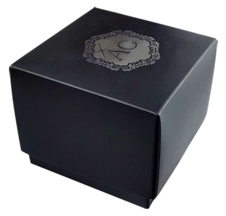 Custom flat packaging black watch box pocket watch box