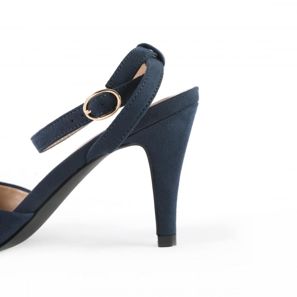 Damas Slingback negro de tacón alto