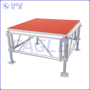 Tri-height adjustable and movable skidproof wood stage