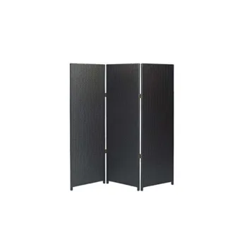 Foshan Supplier Outdoor Garden Folding Black Synthetic Rattan Wicker Bamboo Screen for Villa
