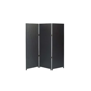 Foshan Supplier Outdoor Garden Folding Black Synthetic Rattan Wicker Bamboo Screen for Villa