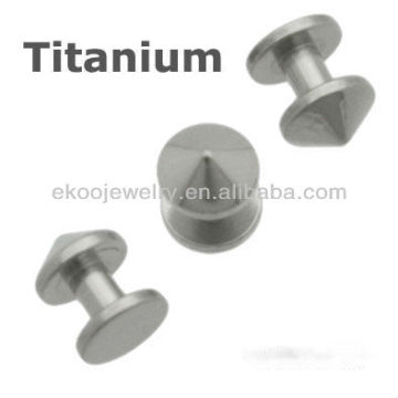 G23 Titanium Body Jewelry Highly Polished Titanium Skin Diver With Cone and Disk Surface Piericng