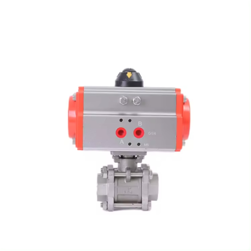 Pneumatic Actuator Threaded Three Pieces Ball Valve