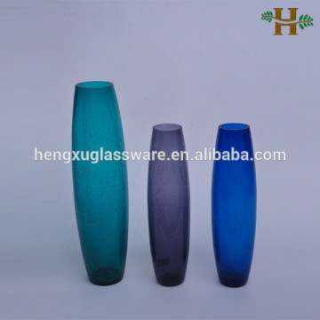 50cm tall crackled colored wedding glass vase,tall wedding glass vase cheap,tall glass vase wholesale