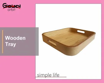 Modern Bed Serving Tray Rack Wooden Food Display Trays With Handle