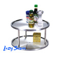 Mesa de comedor Lazy Susan de acero de 2 niveles