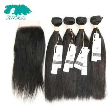 brazilian straight virgin hair bundles with lace closure