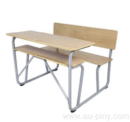 Solid wood metal high school table and chair