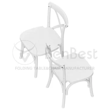 Benjia White Plastic Folding Chairs with Cross Back: Premium Quality Outdoor Garden Chairs for Events