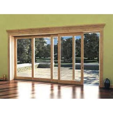High-End European Double Glazed Aluminum Clad Wood Sliding Door with German Hardware