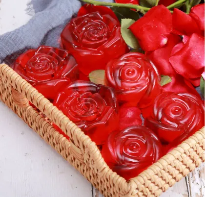 Rose-shaped essential oil soap