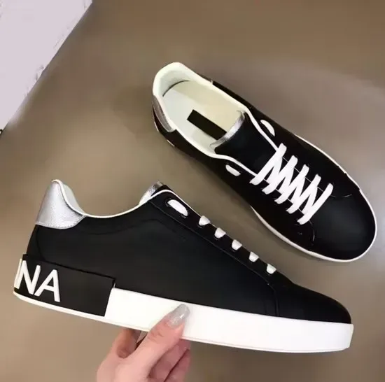 Triple Black White Sports Sneakers Flat Trainer