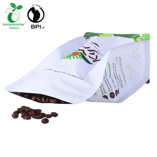 Bolsa de fondo plano reciclable para grano de café