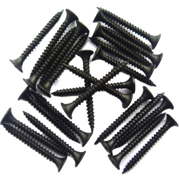 China Factory 6X1 1/4 Black Gypsum Drywall Screw Bugle Head Fine Thread Black Phosphate Collated Drywall Screw