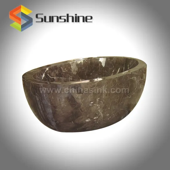 China Coffee Marble Classic Oval Bathtub