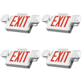 Double sided exit sign with twin lamp heads