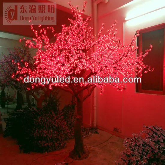 Factory wholesale red cherry blossom outdoor led tree lights