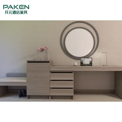 Custom Luxury Marriott Room Furniture: Wood Desk and Luggage Rack Set