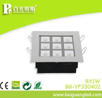 9W Square Led Grid Ceiling Lamp