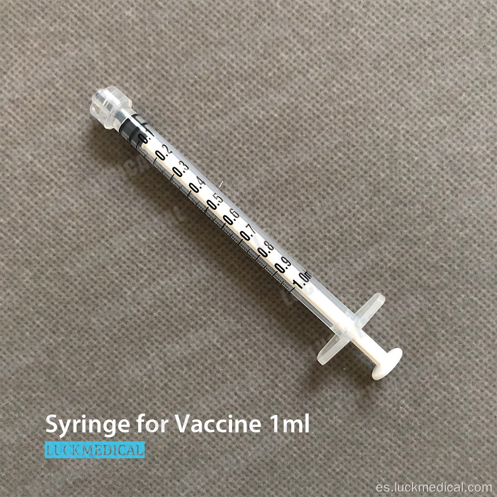 Jeringa de vacuna con covid desechable vacío