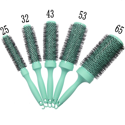 Escova redonda ergonômica de cerâmica e nylon para resultados com qualidade de salão de beleza