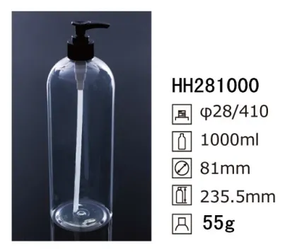 Wholesale 1000ml Plastic Clear PET Pump nourishing shampoo bottle