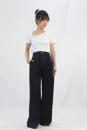Black High Waisted Wide Leg Pants