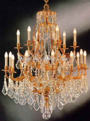 Luxury decorative crystal suspension light fixture